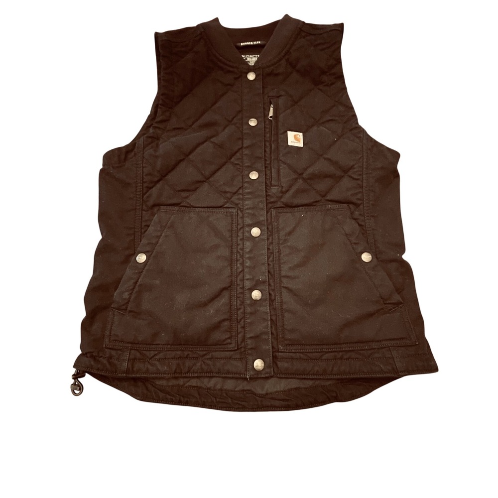 Carhartt Womens Rugged Flex Relaxed Fit Quilted Vest Black OV4423-W Size M